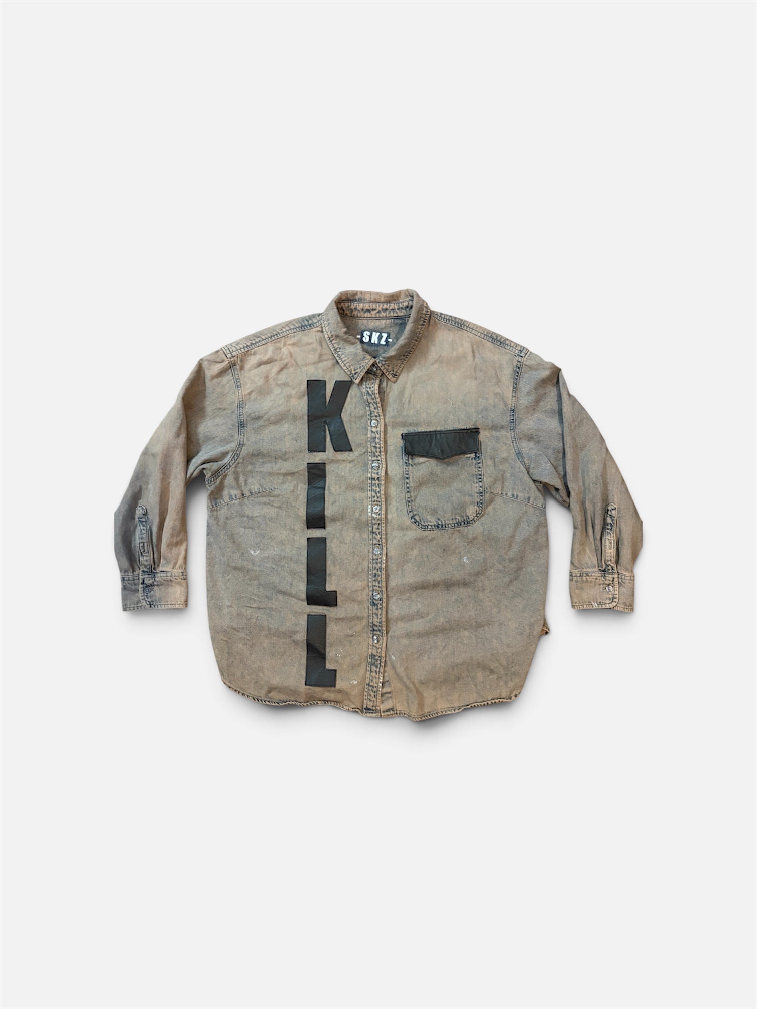 Kill Shot Leather-Denim Jacket